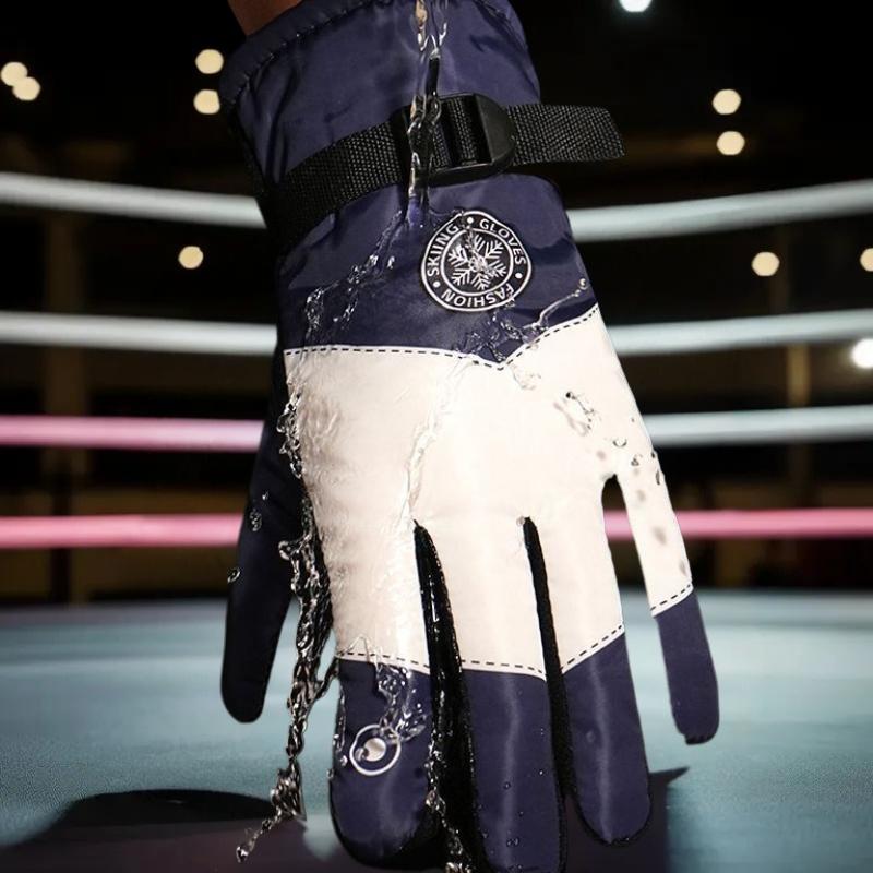 Ski Glove Waterproof - ถุงมือสโนว์บอร์ดสกีสำหรับฤดูหนาวแบบ unisex กันลื่น กันน้ำ ใช้ได้กับมอเตอร์ไซค์ ปั่นจักรยาน
