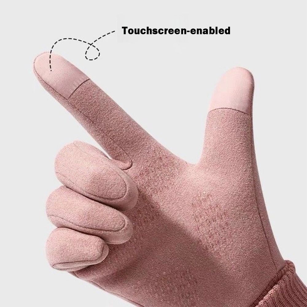 Leather Driving Glove - ถุงมือขับรถ ถุงมือปั่นจักรยานบุขนแกะ ถุงมือกันลมหนาสำหรับฤดูหนาว ถุงมือหนังกลับแบบเต็มนิ้ว ถุงมืออุ่นสำหรับฤดูหนาว