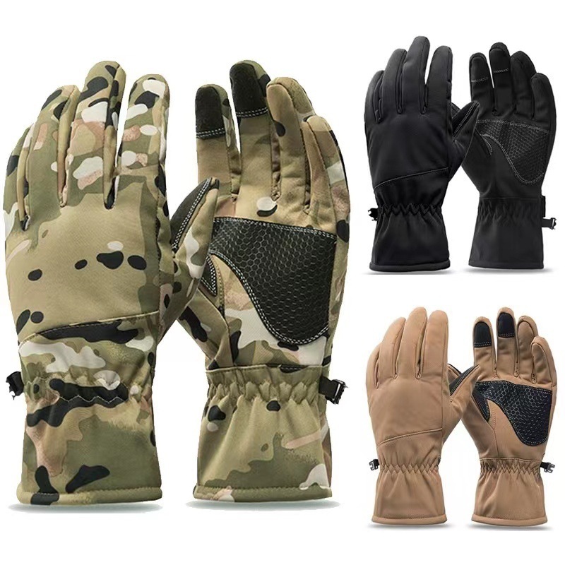 Ski Glove Waterproof - ถุงมือกันหนาวลายพรางสำหรับกิจกรรมกลางแจ้ง ล่าสัตว์ ตกปลา กันน้ำ หน้าจอสัมผัสได้ เหมาะสำหรับเล่นสกี