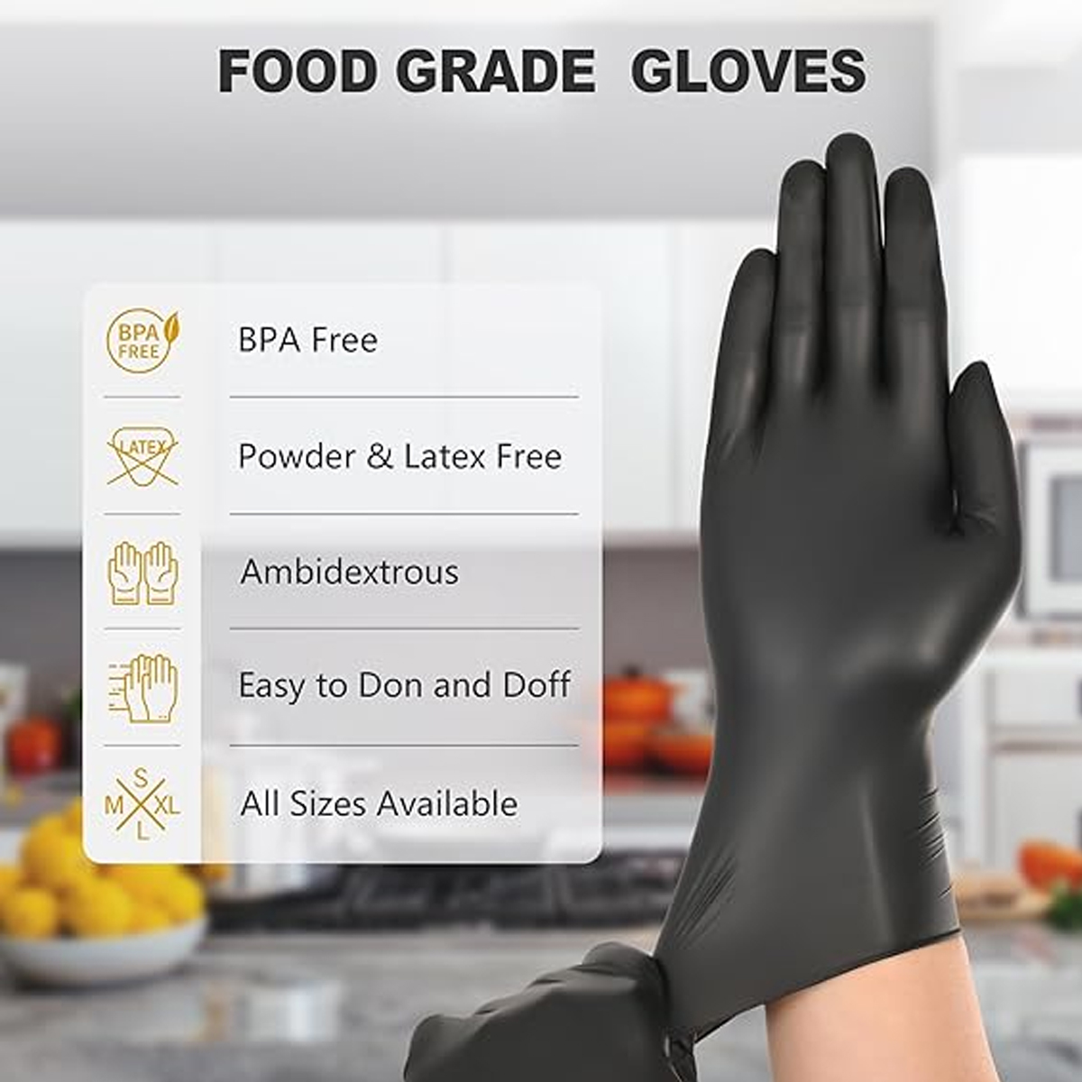 ถุงมือไนไตรล์สีดำแบบใช้แล้วทิ้ - Latex Disposable Glove บทวิจารณ์และราคา